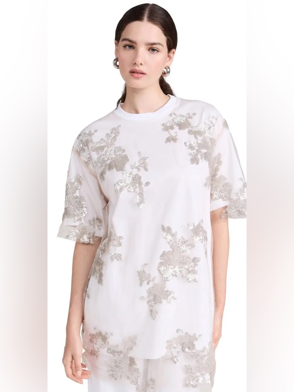 Marques Almeida T-Shirt with Sequined Overlay